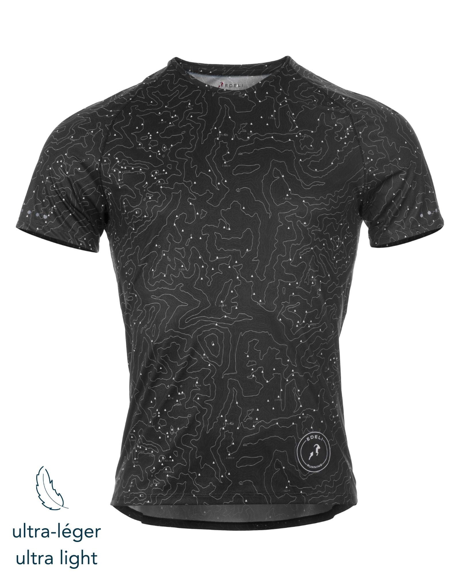 Men's Running T-shirt with Patterns - Ultra Lightweight<br> 100% comfort: Breathable, Anti-Odor and UPF 50+