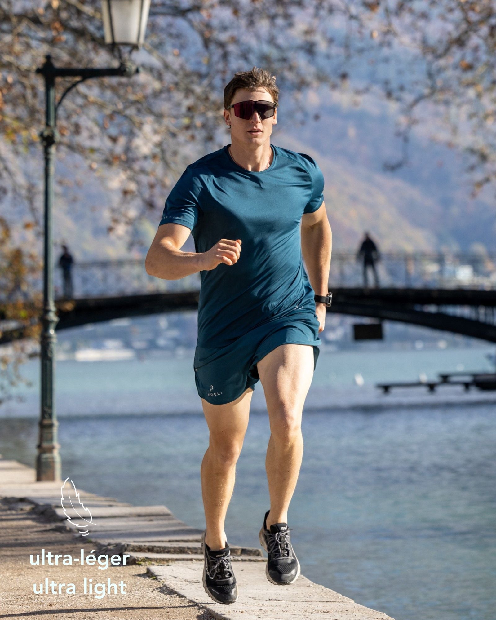 T-shirt de Running Homme Uni - Ultra Léger <BR> 100% confort: Respirant, Anti-Odeur et UPF 50+