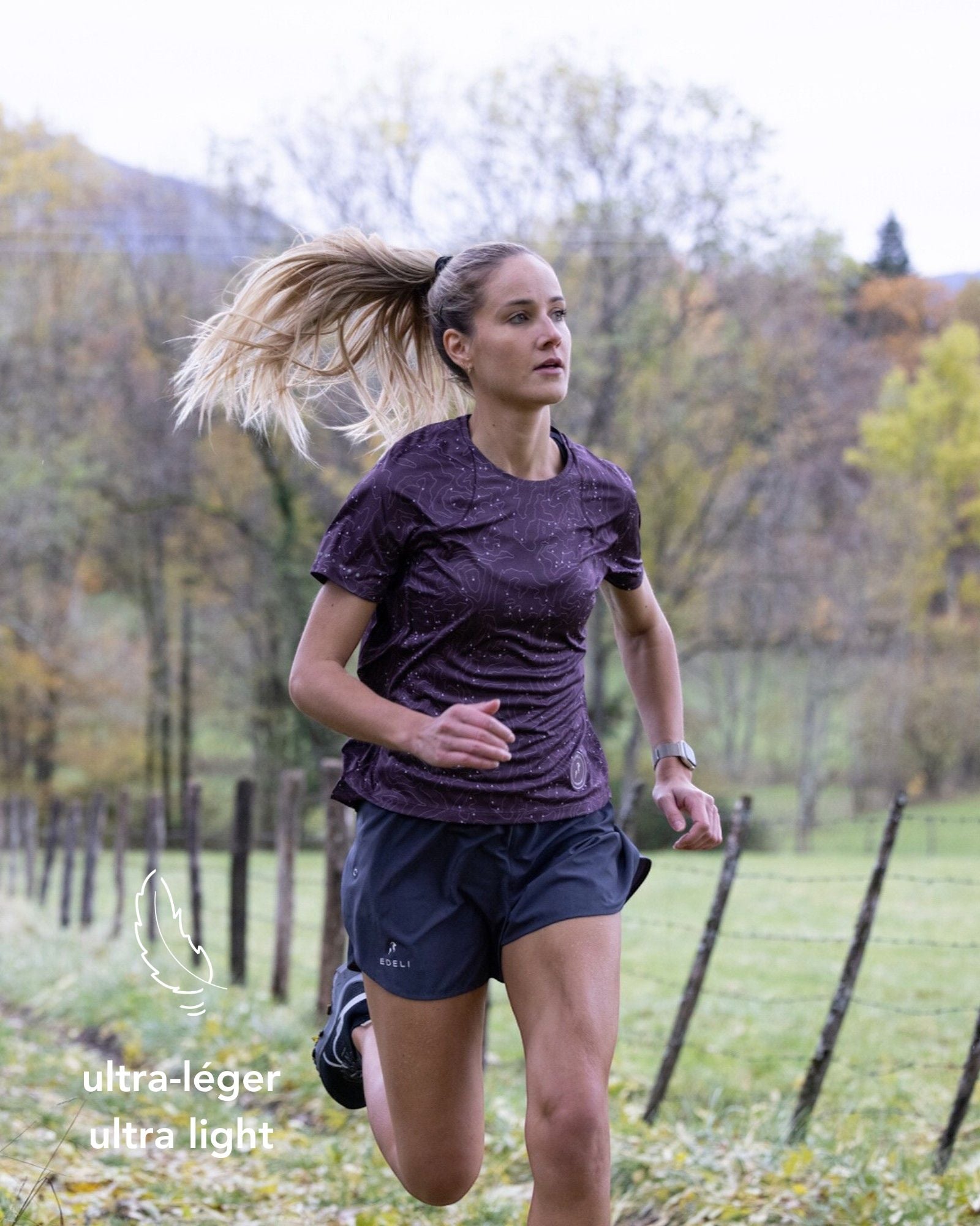 T-shirt de Running Femme Avec Motifs - Ultra Léger <BR> 100% confort: Respirant, Anti-Odeur et UPF 50+