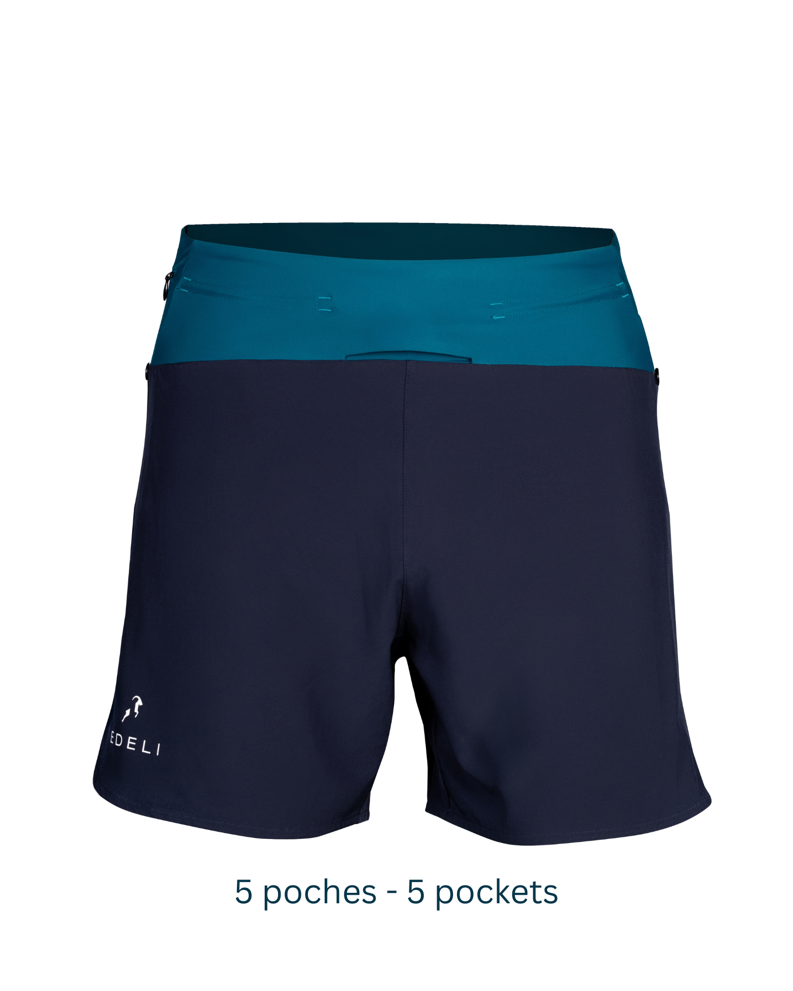 Short Homme de Trail 3-en-1 Short + Cuissard + Ceinture <BR> 5 Poches