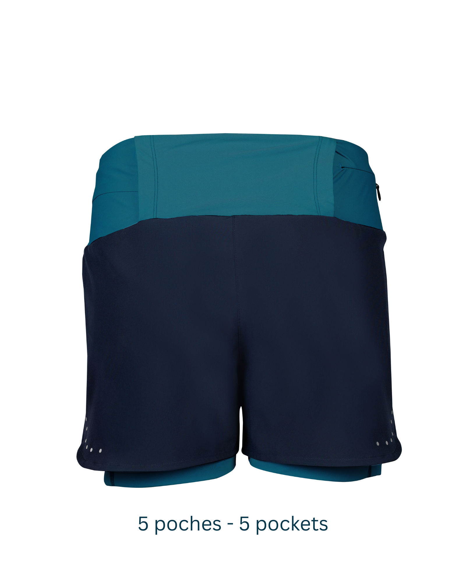 Short Femme de Trail 3-en-1 : Short + Cuissard + Ceinture <BR> 5 Poches